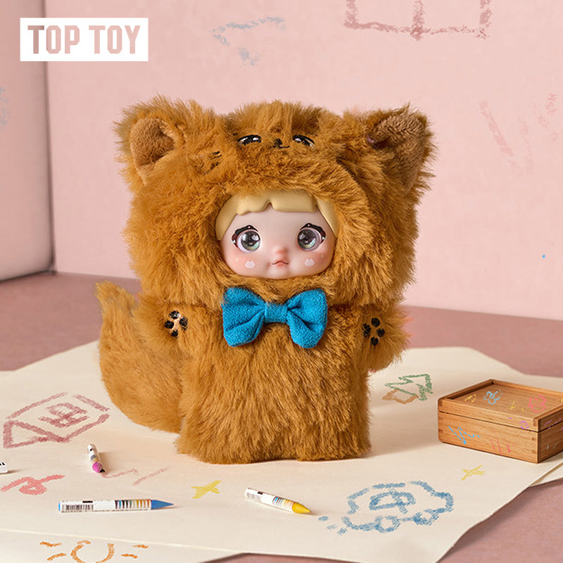 Nommi × Disney Dreamy Cat Tales orange cat plush doll with blue bowtie