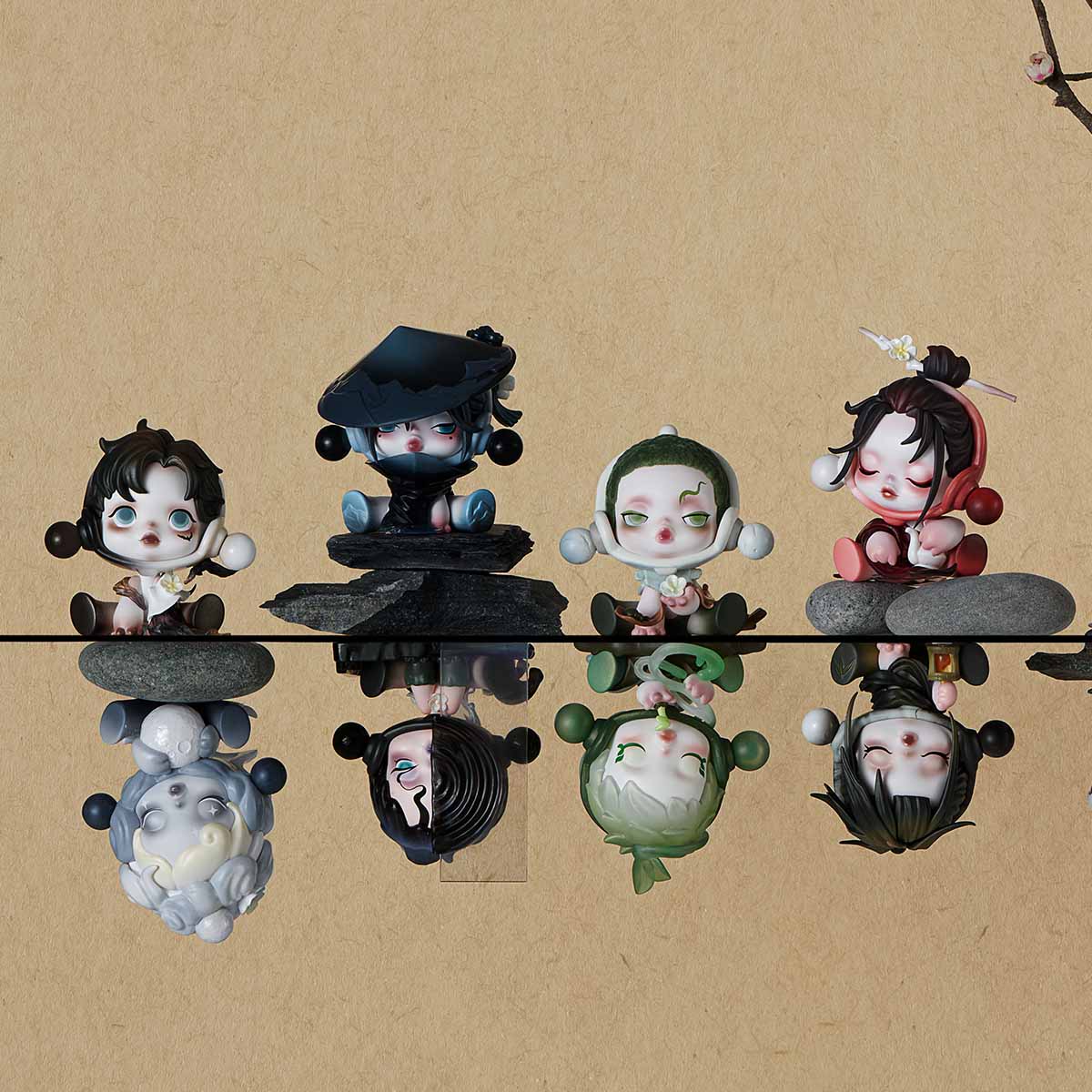 SKULLPANDA The Ink Plum Blossom Series Figures - Tiny Boxes