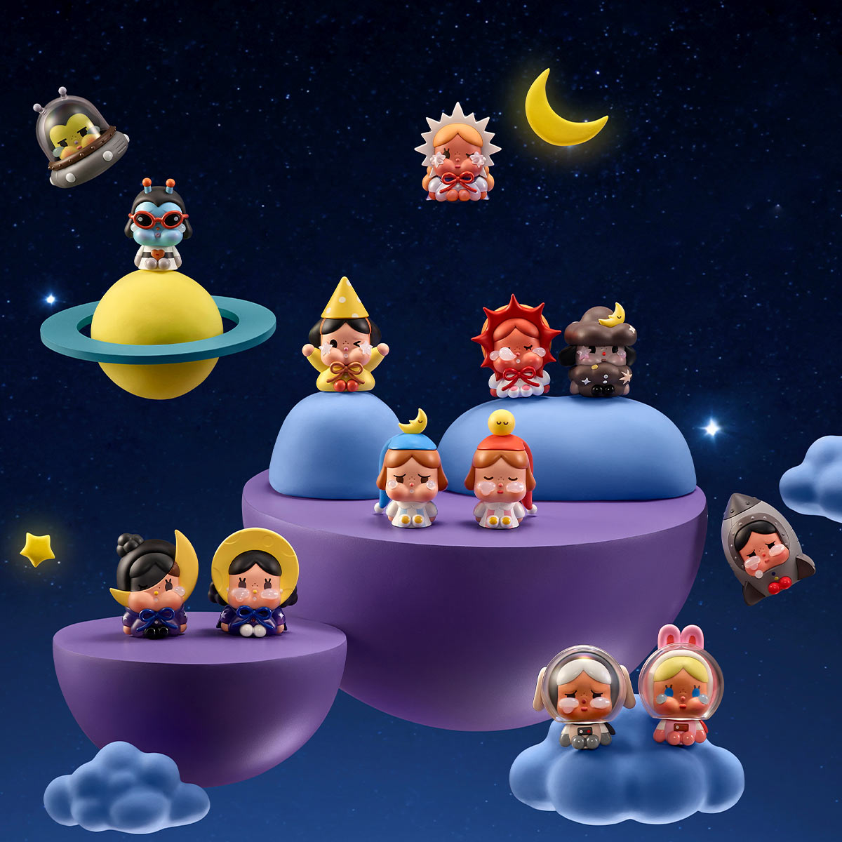 CRY BABY CRYING TO THE MOON シークレット 完全未開封 POP MART CRYBABY Crying to the Moon Sitting Series Blind Box