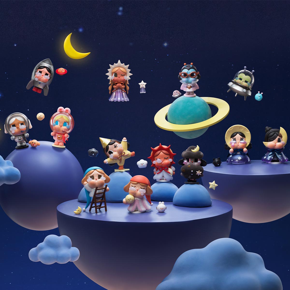 POP MART CRYBABY Crying to the Moon Series Collectible Blind Box Figures