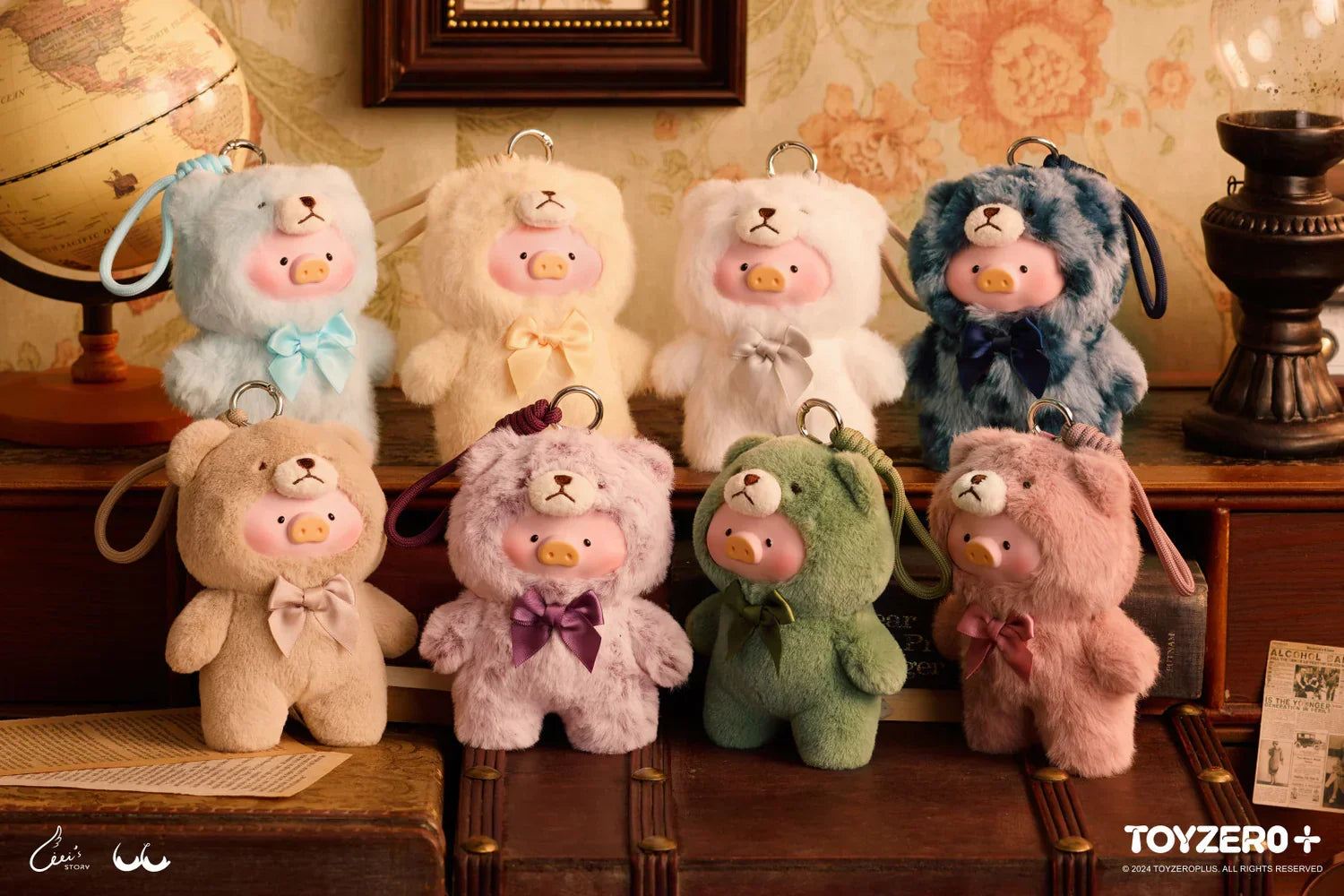 LuLu the Piggy - Vintage Teddy Shop Vinyl Face Keychain Blind Box - Tiny Boxes