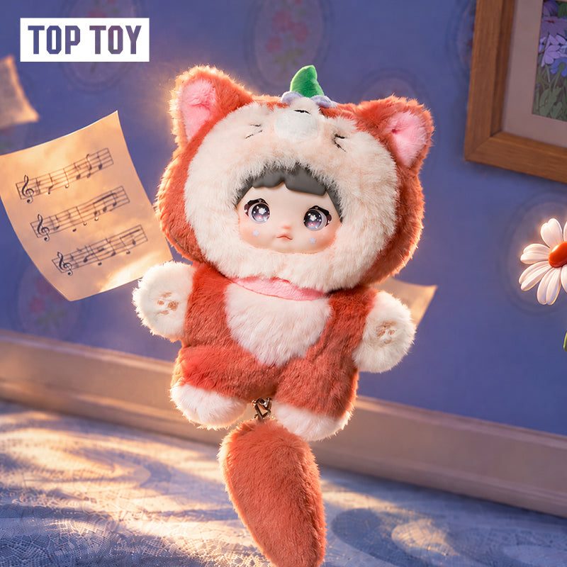 Nommi × Disney Dreamy Cat Tales fox plush doll with leaf hat