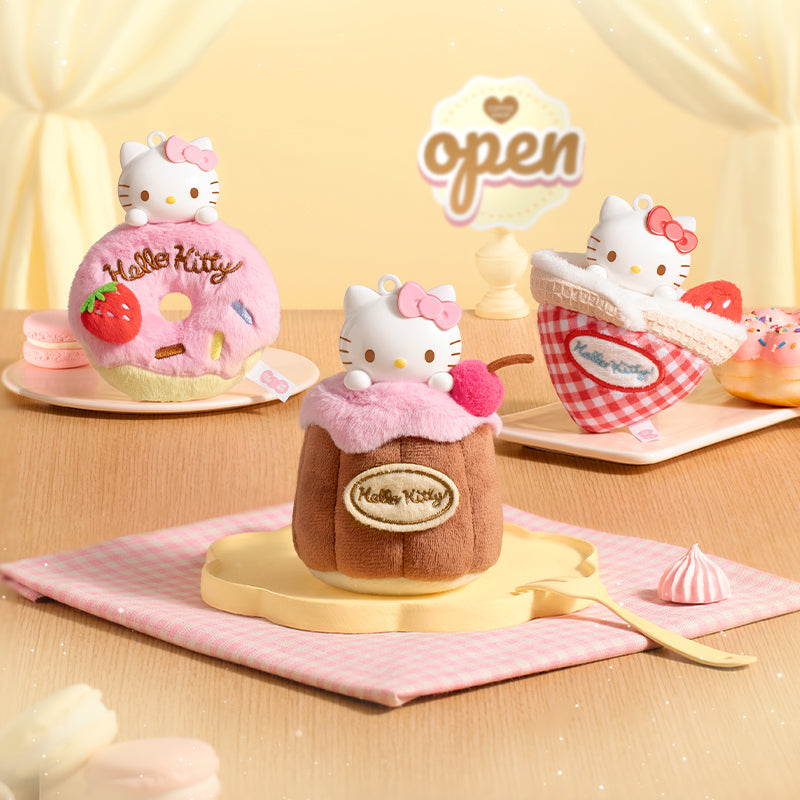 Hello Kitty Afternoon Tea-Themed Plush Keychain Aromatherapy Pendant Blind Box - Tiny Boxes