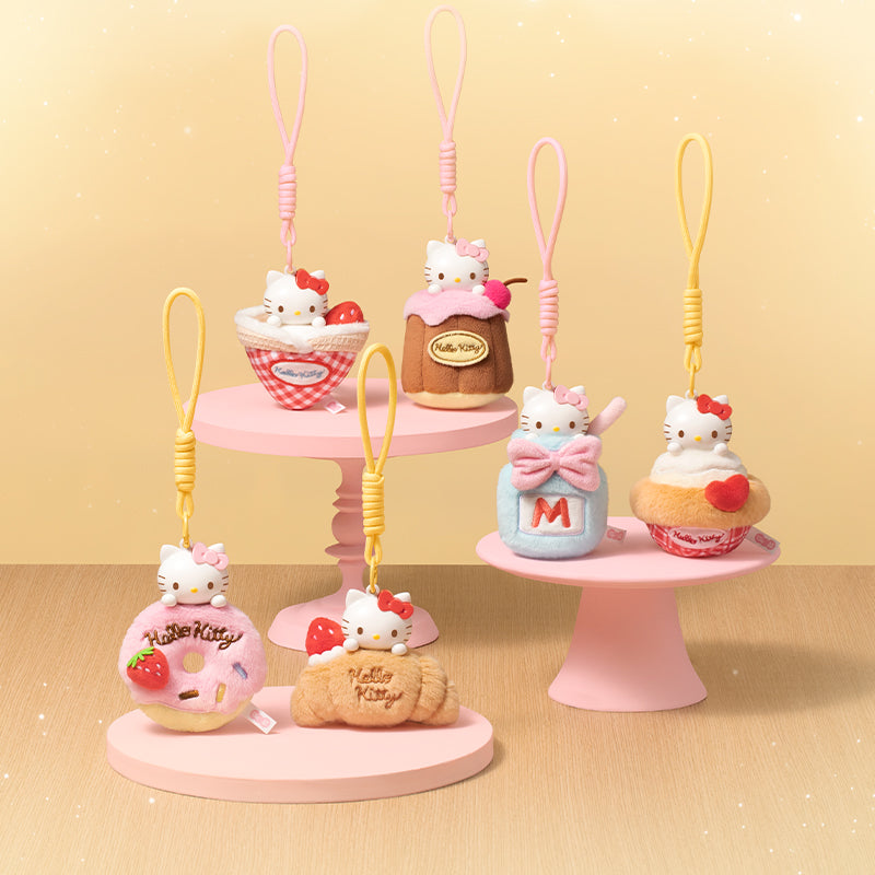 Hello Kitty Afternoon Tea-Themed Plush Keychain Aromatherapy Pendant Blind Box - Tiny Boxes