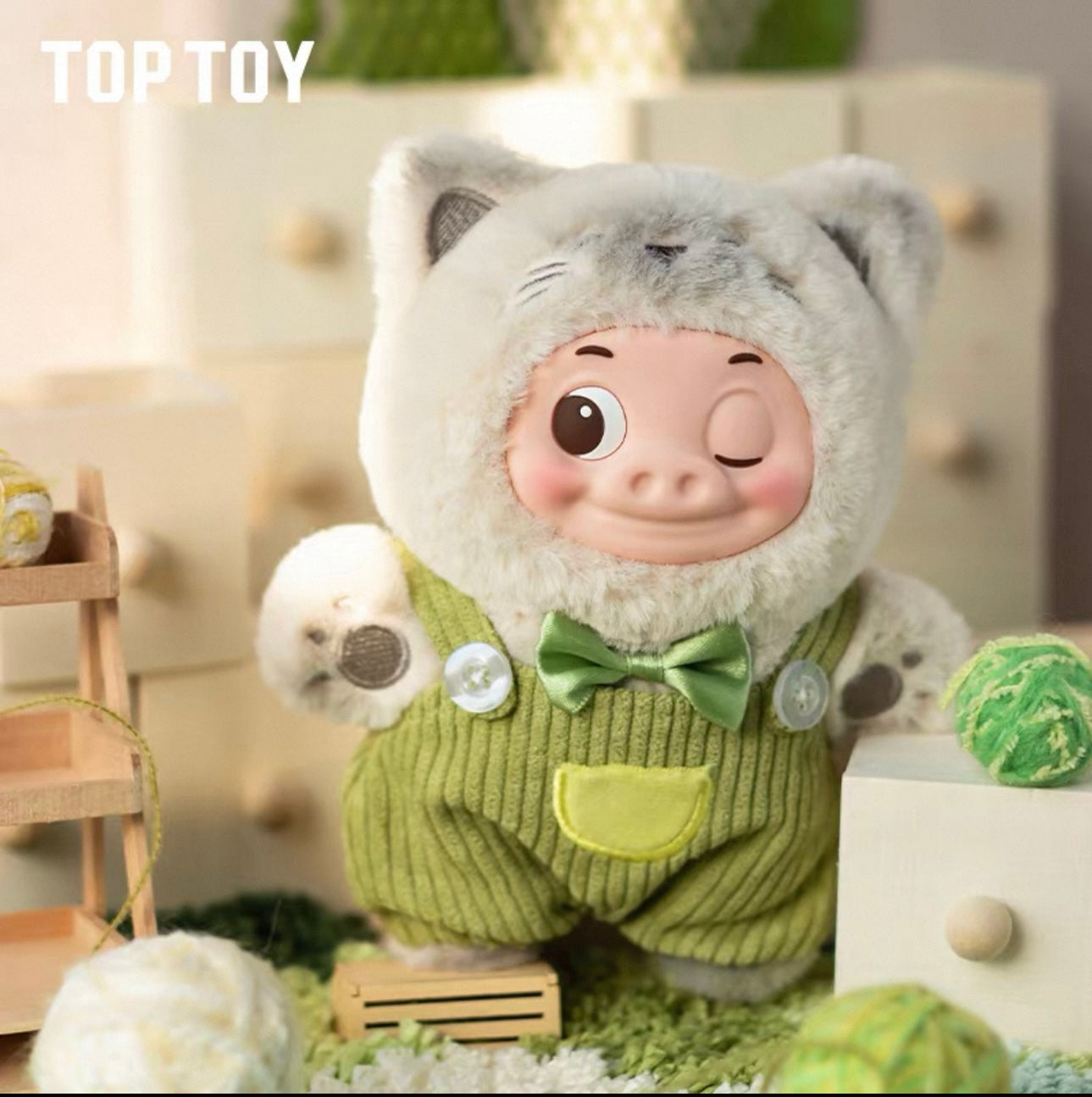 GG Bond Characters Piggy Meow Plush Doll Blind Box