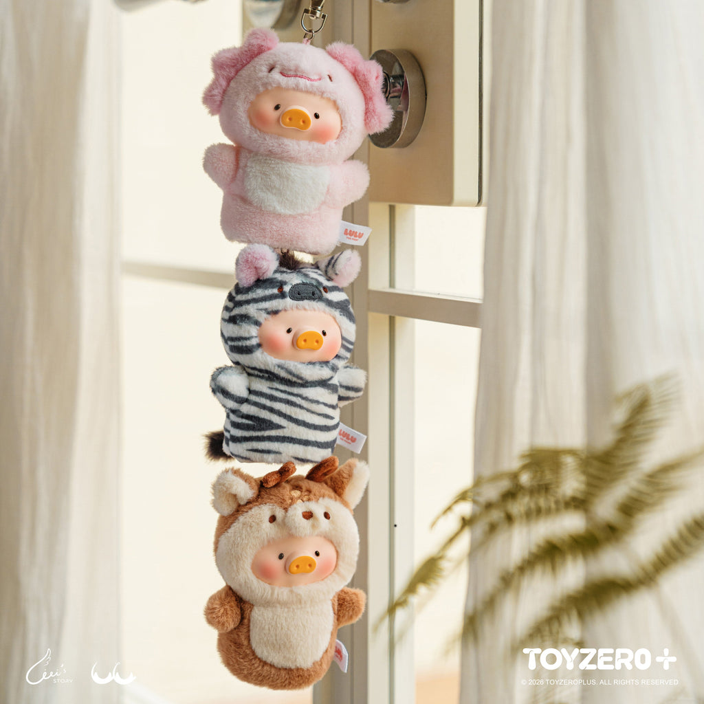 LuLu the Piggy Animal Party Vol. 2 Cutest Butler PVC Face Plush Key Cover Keychain Blind Box - Tiny Boxes
