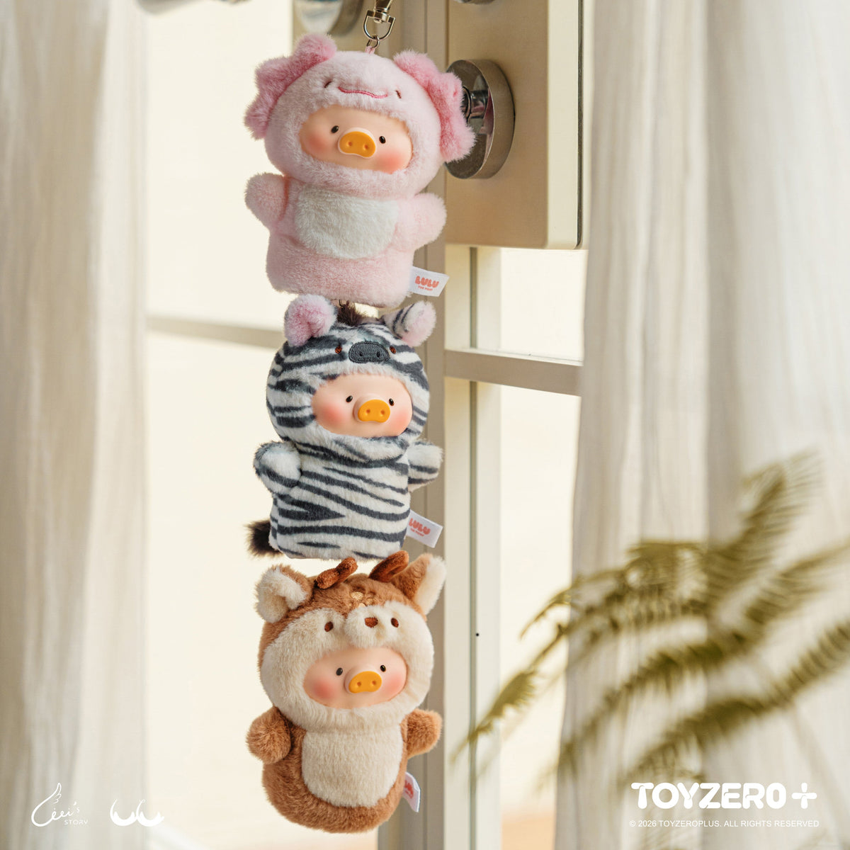 LuLu the Piggy Animal Party Vol. 2 Cutest Butler PVC Face Plush Key Cover Keychain Blind Box - Tiny Boxes